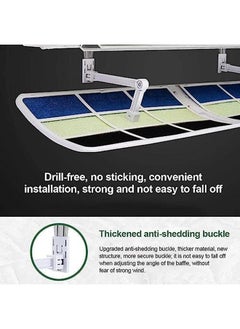 X spring Air Conditioner Deflector 120 Cm Adjustable Air Conditioning Vent Deflector With Filter Screen Wall Mounted Air Deflector For Home And Office Anti Straight Wind Blowing White  - Image 4