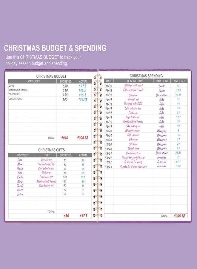 Getvow Budget Planner - 8" x 9.5" Monthly Budget Book with Expense Tracker Notebook, 2026 Budgeting Book and Financial Planner to Control Your Money. Large Size, PU Leather, Purple - Image 4