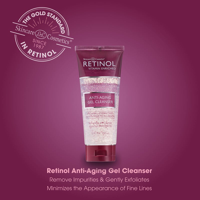 RETINOL LIVAURA Retinol Anti-Aging Gel Cleanser â€“ Gently Cleans Impurities From Pores & Exfoliates for Soft, Smooth Skin â€“ Antioxidant-Rich Micro-Beads w/ Vitamin A & E Maximize Renewing Benefits Of Retinol - Image 3