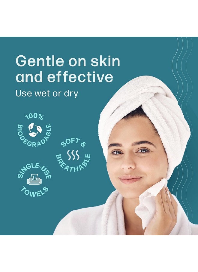 Dew Well Large Disposable Face Towels 60 Towelettes Total (6 Boxes) Soft Breathable 100% Biodegradable Singleuse Disposable Washcloths For Travel Travel Toiletries For Men And Women  - Image 3