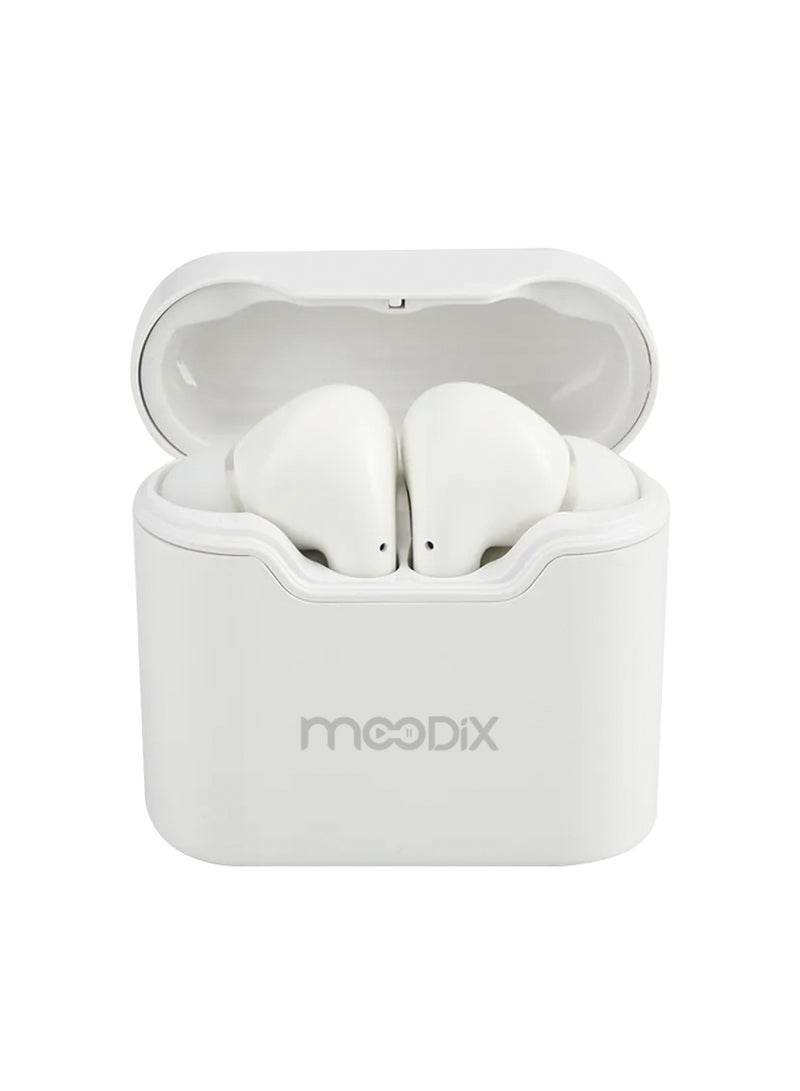 Moodix KI23KT03 Bluetooth Earbuds with Smart Touch Control, White - Image 1