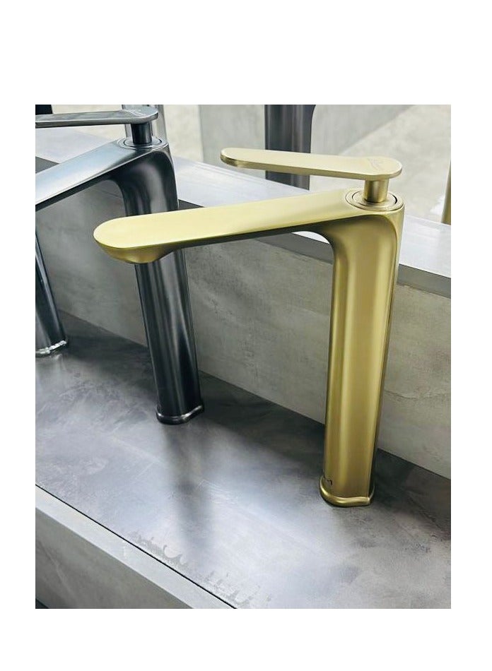 خلاط مغسله ذهبي مطفي  عالي  تماتيك - Image 3