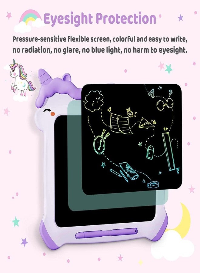 Kikapabi LCD Writing Tablet for Kids, Unicorn Toys Gifts for 3 4 5 6 7 Year Old Girls, Colorful Drawing Doodle Board, Toddler Educational Travel Toys Christmas Birthday Purple - Image 2