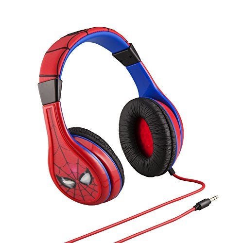 eKids Spiderman Kids Headphones Adjustable Headband Stereo Sound 35Mm Jack Wired TangleFree Volume Control Childrens Headphones Over Ear for School Home Travel - Image 1