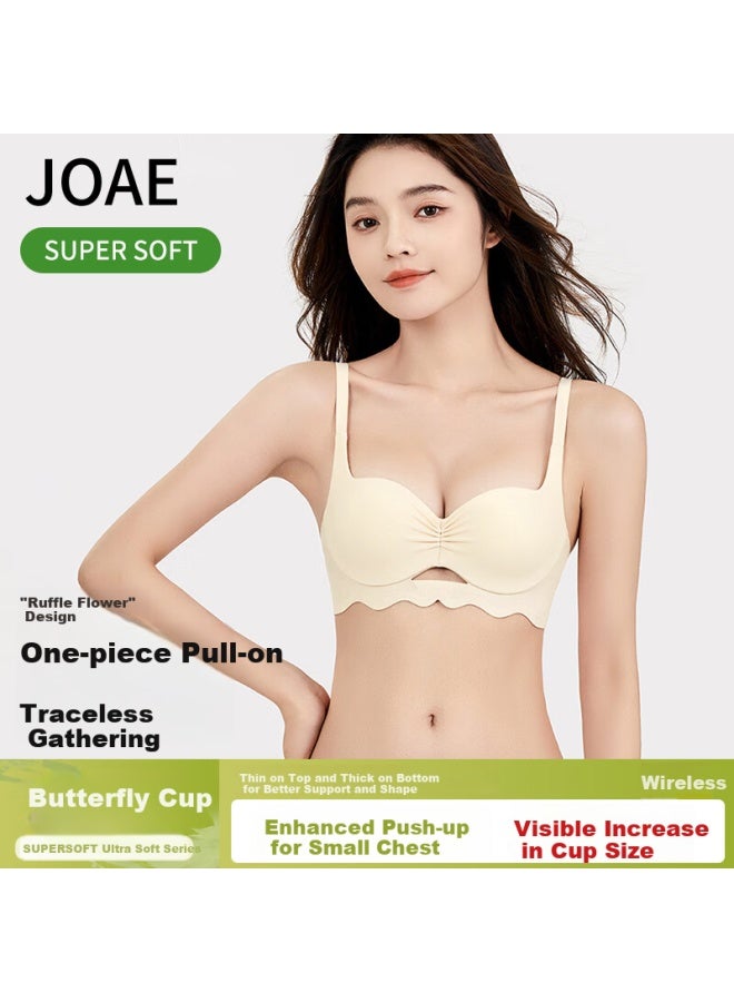 Joae [skin-friendly Breathable] Women's Push-up Seamless Wireless Bra, Side Support, Anti-sagging Brassiere