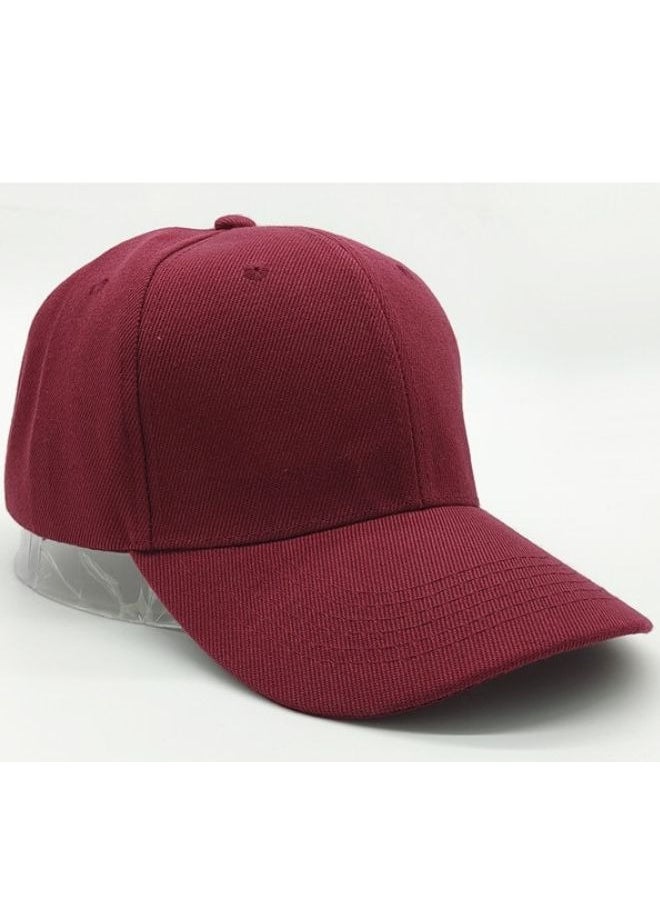 SARAOONT - Classic Burgundy Polyester Baseball Cap - Adjustable Unisex Dad Hat for Running, Workouts, and Outdoor Activities in All Seasons - Image 1