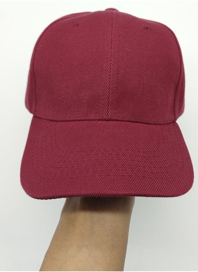 SARAOONT - Classic Burgundy Polyester Baseball Cap - Adjustable Unisex Dad Hat for Running, Workouts, and Outdoor Activities in All Seasons - Image 1