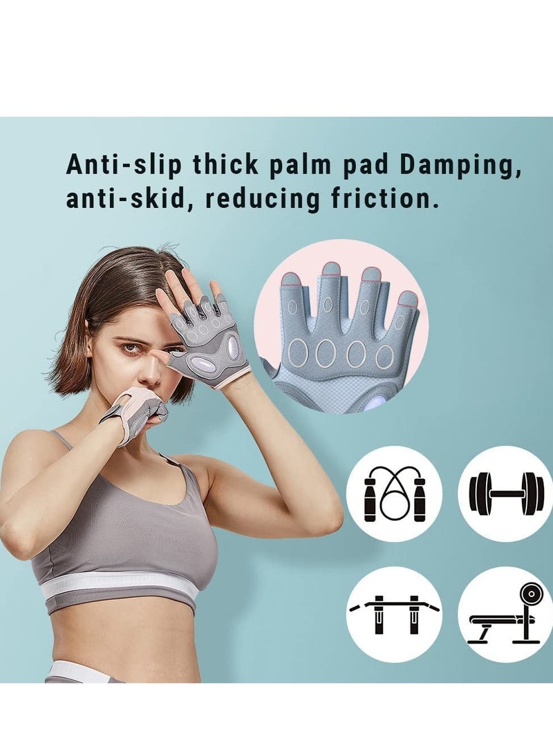 SYOSI Workout Gloves for Women Fingerless Weight Lifting Gloves for Exercise Lightweight Breathable Gym Gloves for Weightlifting Fitness Training Climbing Cycling and Rowing  - Image 5
