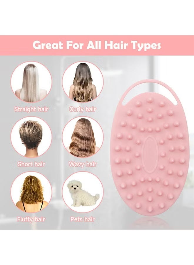EFUMKE 2-Piece Silicone Shower Set, Silicone Loofah Shower Scrub, Double-Sided Exfoliating Scrub with Handle, Scalp Massager, Shampoo Brush - Image 3