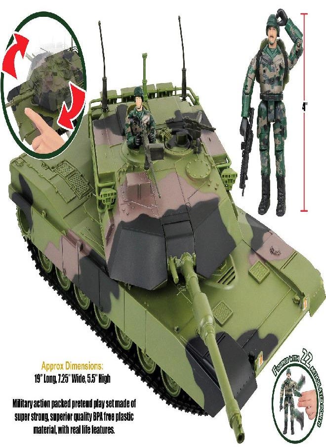Click N' Play - Click N' Play Military Armored Assault Tank 27 Piece Play Set with Accessories. - Image 1