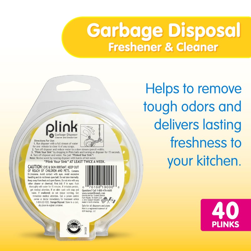 Plink Garbage Disposer Freshener and Cleaner, Sink Disposal Odor Eliminator, Easy-to-Use, Citrus Scents, 40 Capsules - Image 2