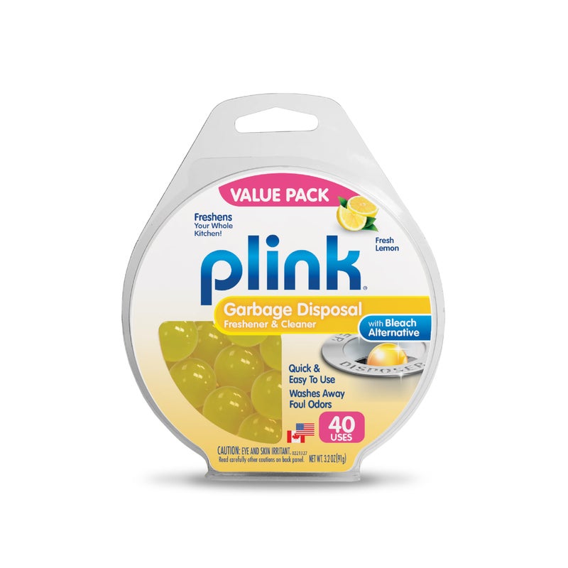 Plink Garbage Disposer Freshener and Cleaner, Sink Disposal Odor Eliminator, Easy-to-Use, Citrus Scents, 40 Capsules - Image 1