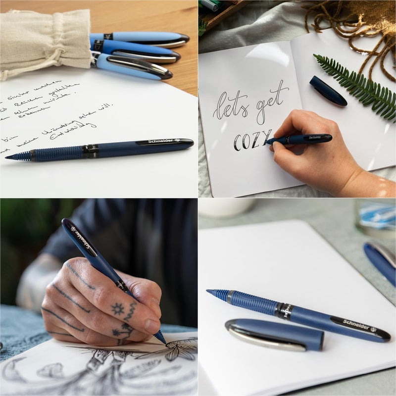 Schneider One Business Rollerball Pen, 0.6 mm Ultra-Smooth Tip, Blue Barrel, Blue Ink, Box of 10 Pens (183003) - Image 3