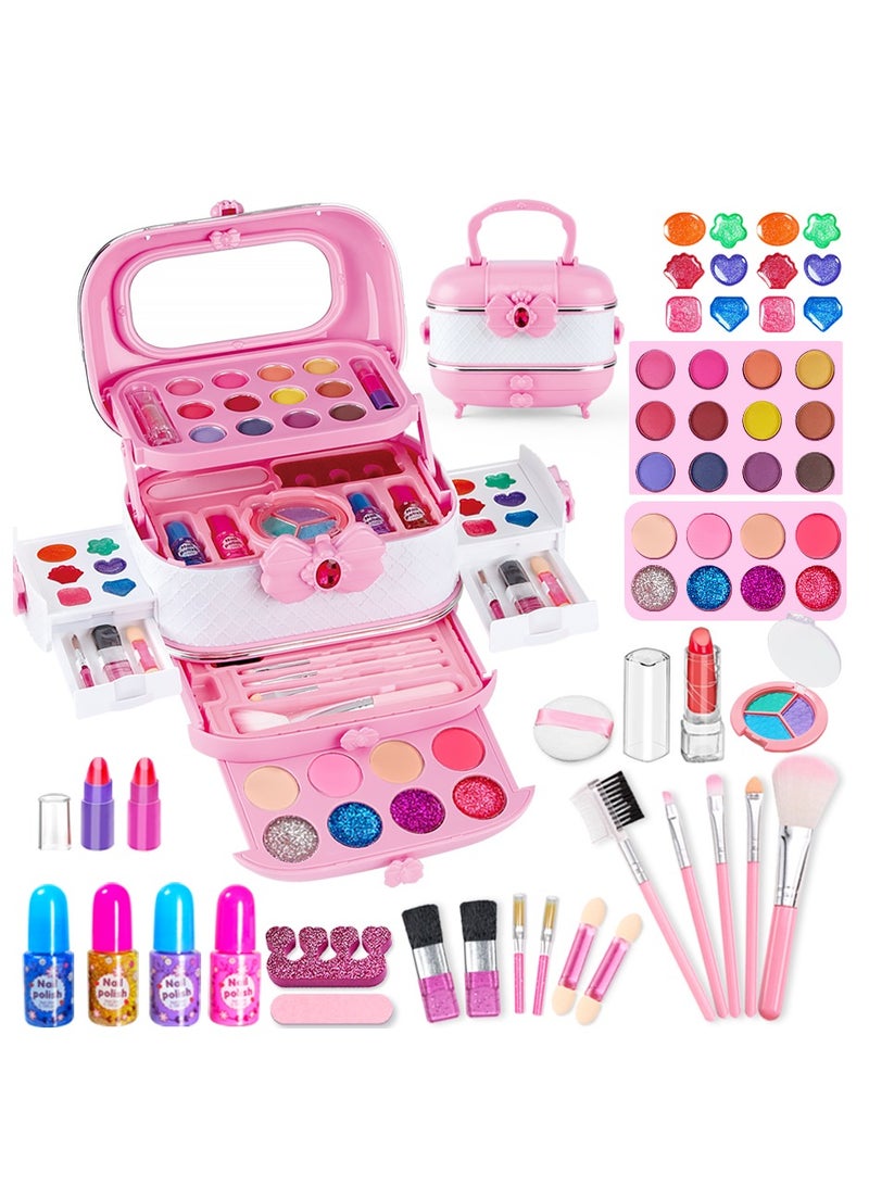 Kids Washable Makeup Girl Toys - Kids Makeup Kit for Girl, Real Make Up Set, Little Girls Makeup Kit for Toddler Kid Children - Image 1