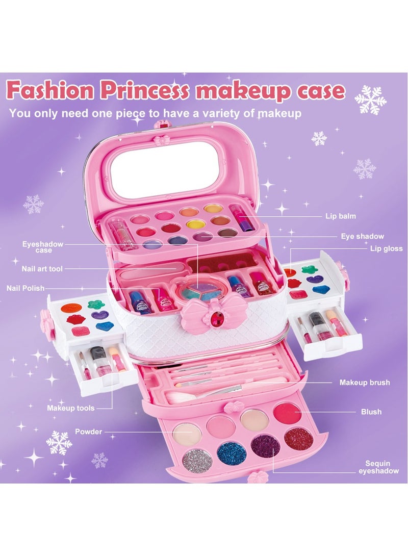 Kids Washable Makeup Girl Toys - Kids Makeup Kit for Girl, Real Make Up Set, Little Girls Makeup Kit for Toddler Kid Children - Image 5