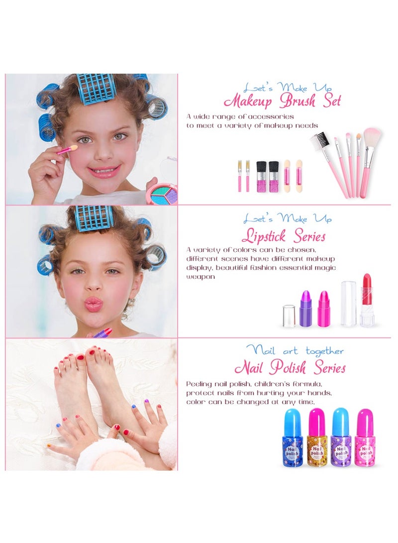 Kids Washable Makeup Girl Toys - Kids Makeup Kit for Girl, Real Make Up Set, Little Girls Makeup Kit for Toddler Kid Children - Image 4