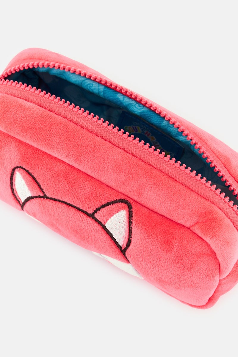 Squishmallows Kids Girl Plush Embroidered Logo Pencil Case, Pink - Image 2
