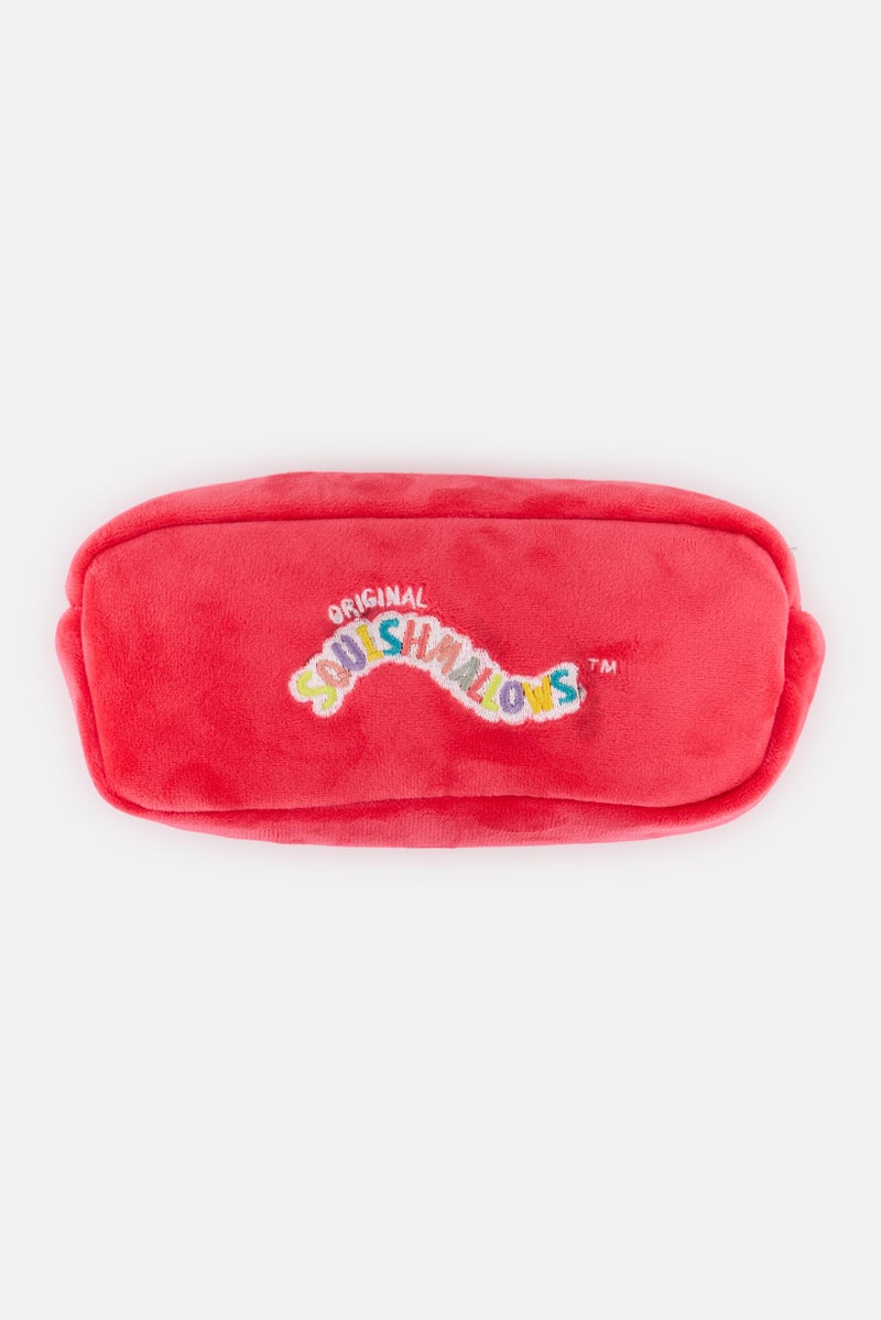 Squishmallows Kids Girl Plush Embroidered Logo Pencil Case, Pink - Image 3