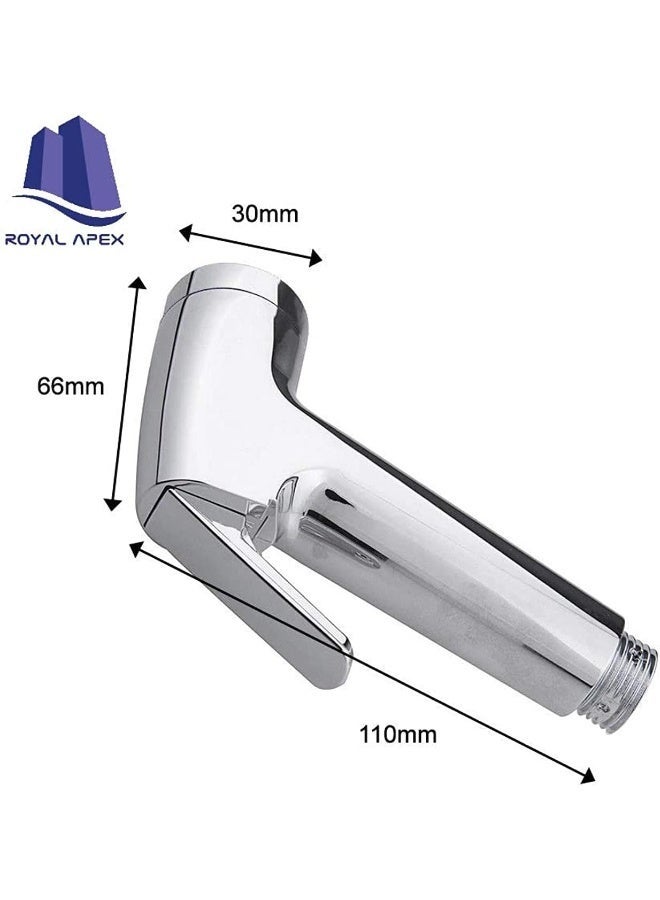 Royal Apex رأس رش bidet شطاف يدوي من النحاس الصلب بطلاء كروم لرش المرحاض في الحمام للعناية الشخصية والأنثوية وتنظيف المنطقة حول المرحاض - Image 2