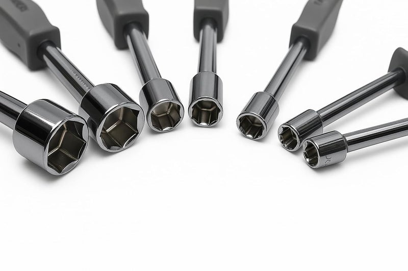 Veltrix - 7 Piece Hex Nut Driver Set | 5-12mm Sleeve Tools with Easy Grip Handle | Deep Socket Wrench for Electronics, DIY, and Repairs | Non-Magnetic Steel Hand Tool Kit - Image 3