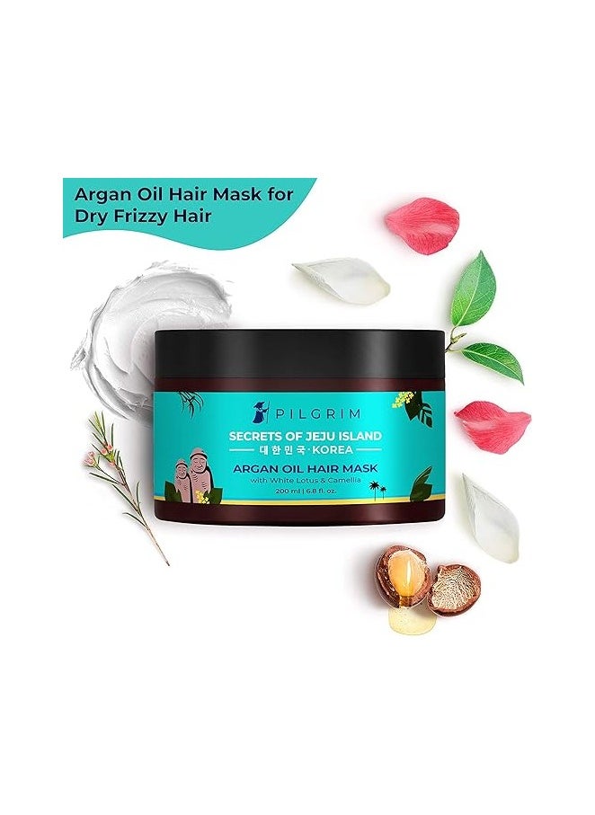 PILGRIM Pilgrim Pack of 2 Hair Mask and Pack (Argan Oil)Treats Damaged, Dry and Frizzy Hair, for Hair Growth and Hair Fall Control, Sulphate and Paraben Free, Korean Beauty Secrets, 200ml+200ml  - Image 2