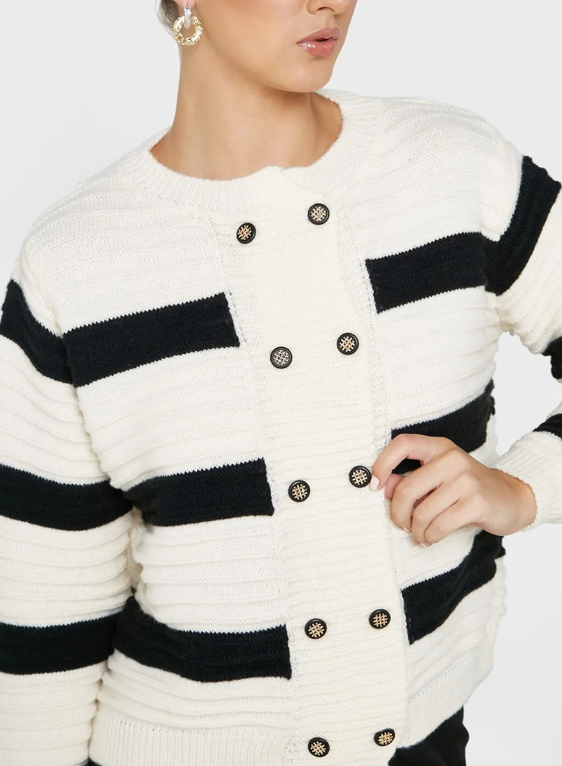 ELLA Stripe Detail Cardigan