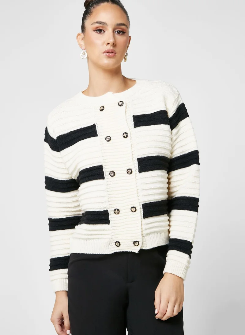 ELLA Stripe Detail Cardigan