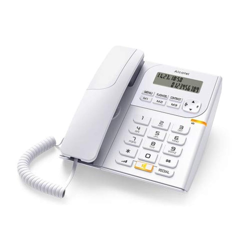 Alcatel T-58 Corded Landline Phone with Caller ID and Speaker with Attractive Design (White) - Image 3