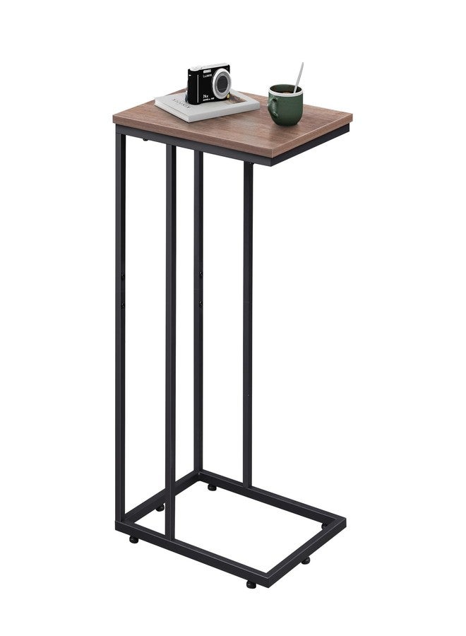 WLIVE C Shaped End Table, Small Side Tables for Sofa and Bed, Couch Table That Slides Under for Living Room, Bedroom, Home Office, Small Spaces - Image 1