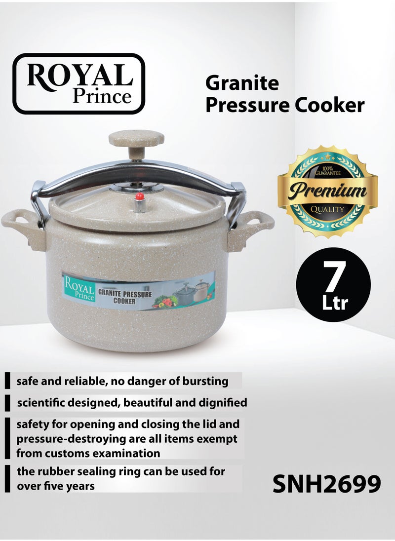 ROYAL PRINCE Granite Pressure Cooker 7 Liters Beige Color SNH2699  - Image 2
