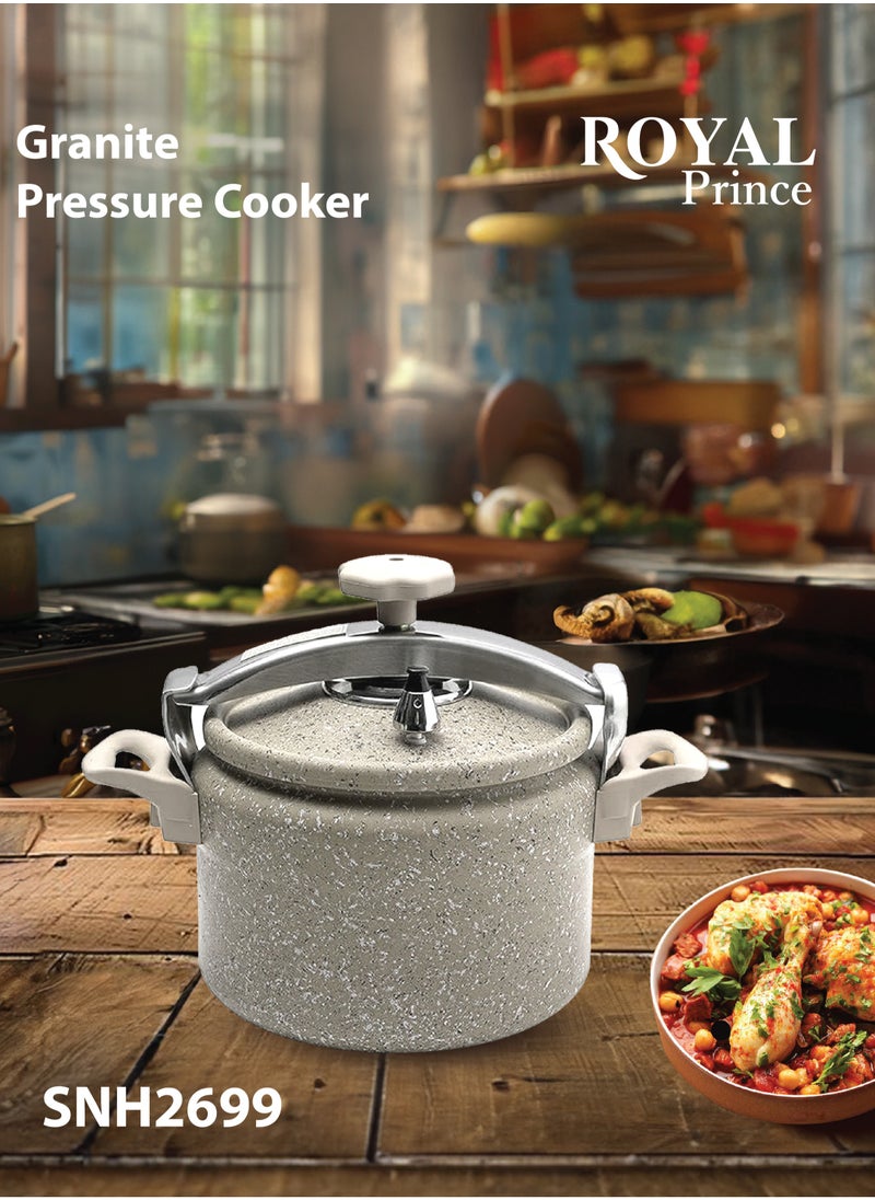 ROYAL PRINCE Granite Pressure Cooker 7 Liters Beige Color SNH2699  - Image 4