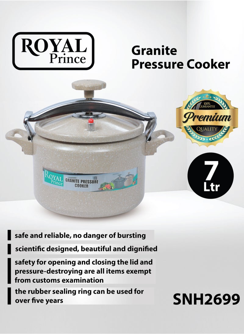 الأمير الملكي طنجرة ضغط جرانيت 7 لتر لون بيج SNH2699 - Image 2