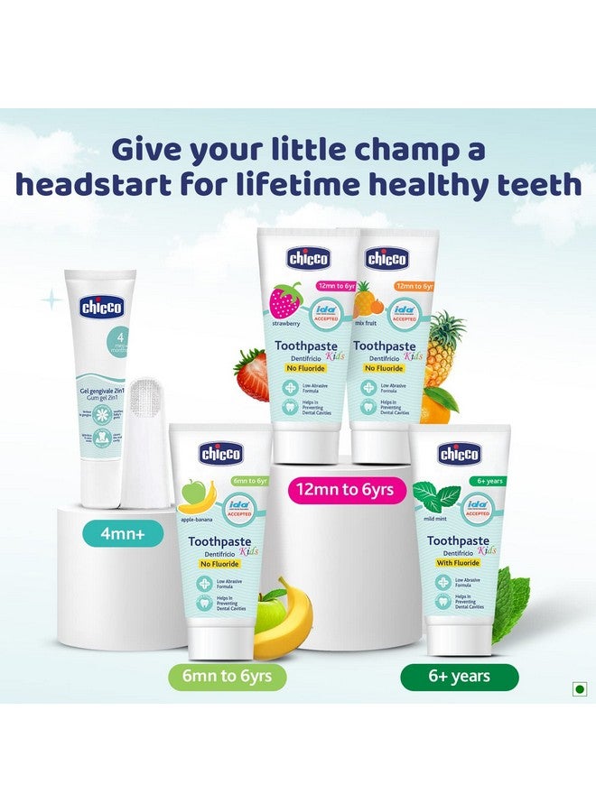 Chicco Toothpaste For Kids (6M-6Y), Apple-Banana Flavour, 50G | Fluoride-Free | Removes Plaque, Helps Prevent Cavities - Image 5