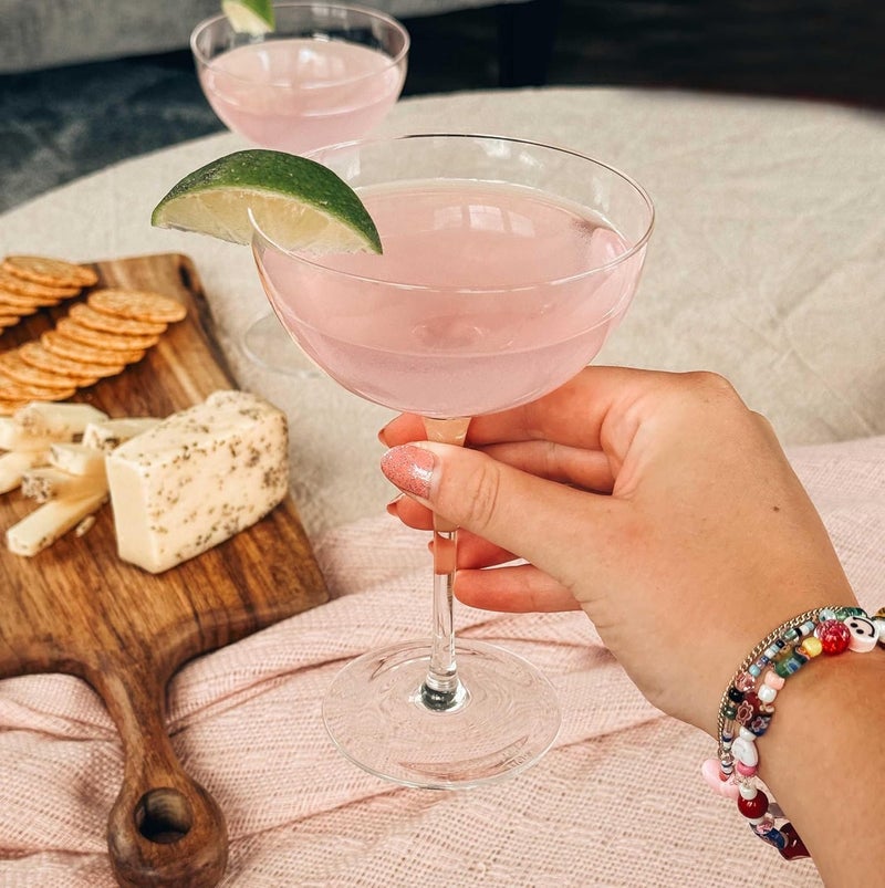 Mora PURE The Lyra Coupe Glass Set of 4, 7oz Handblown Premium Crystal Classic Cocktail Glasses for Martini, Champagne, Mixology, Home Bar, Fancy Margarita, Gin&Tonic, Drinking, etc. For Mixologists - Image 5