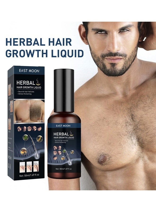 إيست مون سائل نمو الشعر العشبي - نمو اللحية السائل مزارع الشعر السائل صيانة الشعر حل نمو شعر اللحية والصدر - Image 2