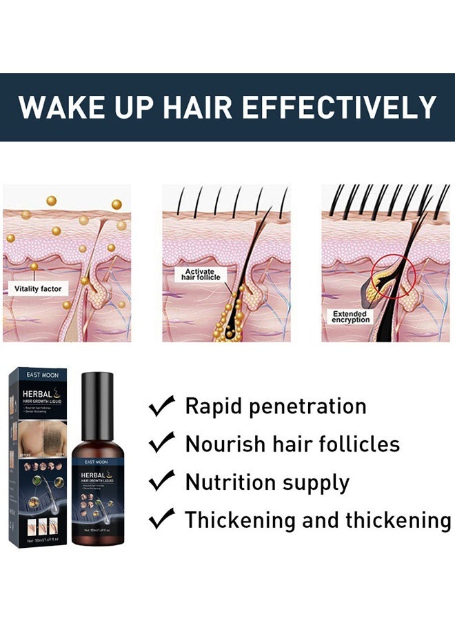 إيست مون سائل نمو الشعر العشبي - نمو اللحية السائل مزارع الشعر السائل صيانة الشعر حل نمو شعر اللحية والصدر - Image 3