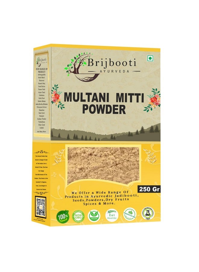 BrijBooti Multani Mitti Face Pack For Oil Control & Acne -(250 Gr) - Suits All Skin Types | Hydrating & Glowing | 100% Natural Bentonite Clay Powder | Multani Mitti Powder For Skin. - Image 1