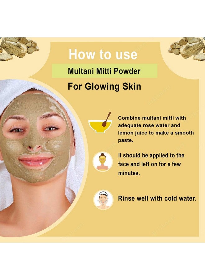 BrijBooti Multani Mitti Face Pack For Oil Control & Acne -(250 Gr) - Suits All Skin Types | Hydrating & Glowing | 100% Natural Bentonite Clay Powder | Multani Mitti Powder For Skin. - Image 5