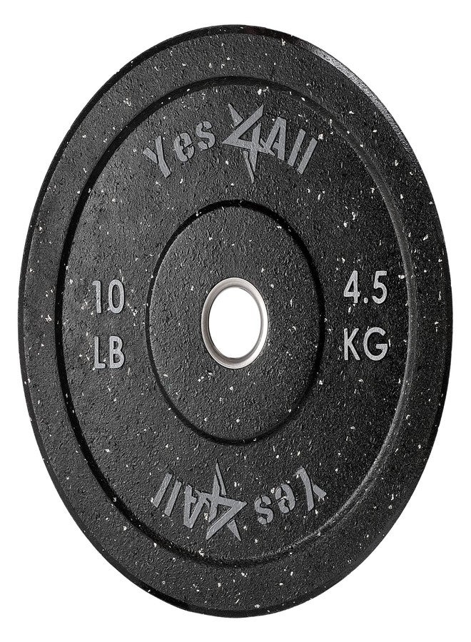 Yes4All 2" Bumper Plate, 10-190 LB Olympic Rubber Weight Plate with Steel Hub for WeightLifting, Strength Training, Home Gym, Less Impact, Absorb Bounce & Shock, Multiple Options, 10LB - Image 1