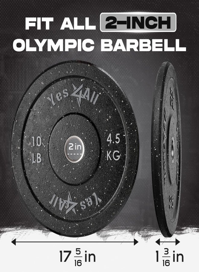 Yes4All 2" Bumper Plate, 10-190 LB Olympic Rubber Weight Plate with Steel Hub for WeightLifting, Strength Training, Home Gym, Less Impact, Absorb Bounce & Shock, Multiple Options, 10LB - Image 2