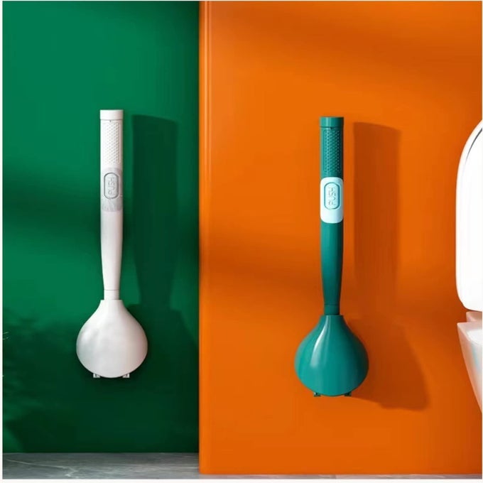 TOILET BRUSH AND HOLDER SILICONE TOILET BOWL BRUSH WITH VENTILATED DRYING HOLDER BRUSH HANDLE BATHROOM CLEANING BOWL BRUSH KIT CLEANING TOILET BRUSH REFILL TOILET CLEANER PACK OF 1