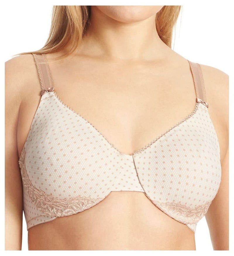 Olga Women's Plus Size Luxury Lift Underwire Bra, Bodytone Lace Dot Print, 36DD - Image 1