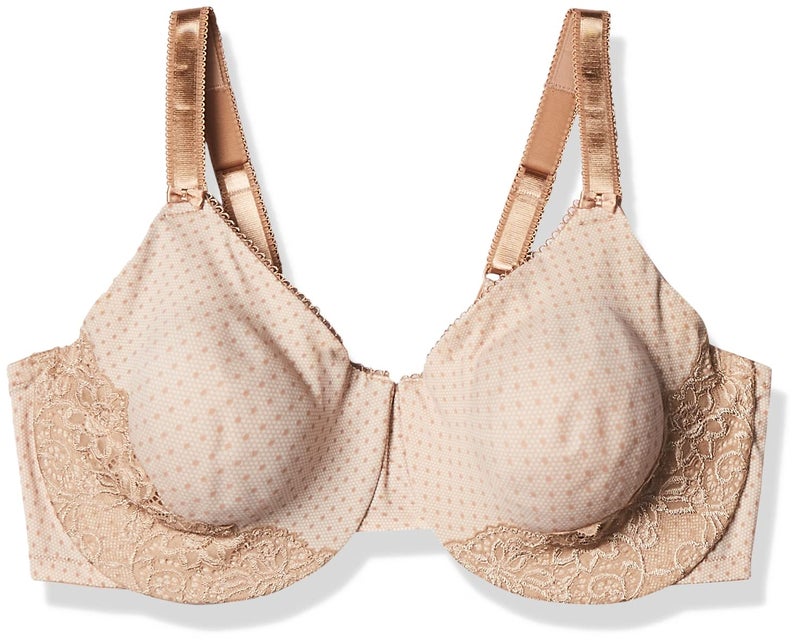 Olga Women's Plus Size Luxury Lift Underwire Bra, Bodytone Lace Dot Print, 36DD - Image 4