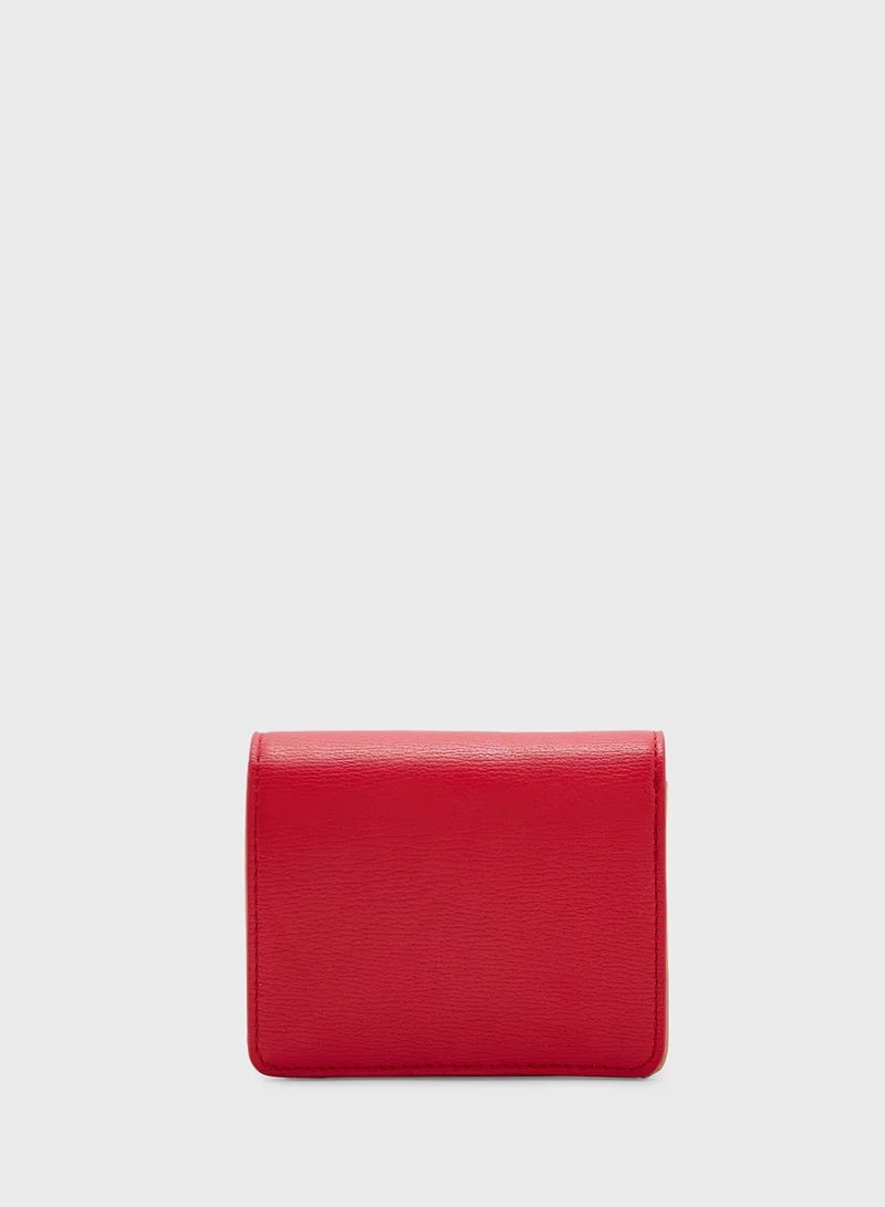 Love Moschino Logo Detailed Flap Over Wallet