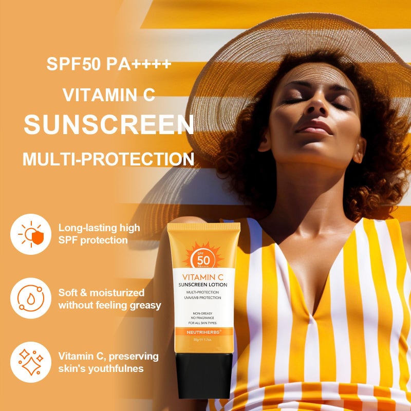 NEUTRIHERBS كريم واقي الشمس NEUTRIHERBS ملون SPF 50 للوجه والجسم، لوشن واقي من الشمس PA++++، طيف واسع، واقي شمس للوجه بفيتامين E وفيتامين C، واقي شمس للسفر - Image 2