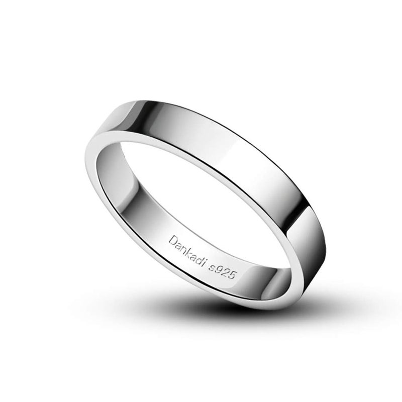 Dankadi Men & Women Simple Fashion 925 Sterling Silver Ring Smooth Plain Dome Comfort Solid Silver Ring Wedding Engagement 3.5 mm Ring 3-12# (classic style, 5.5) - Image 1