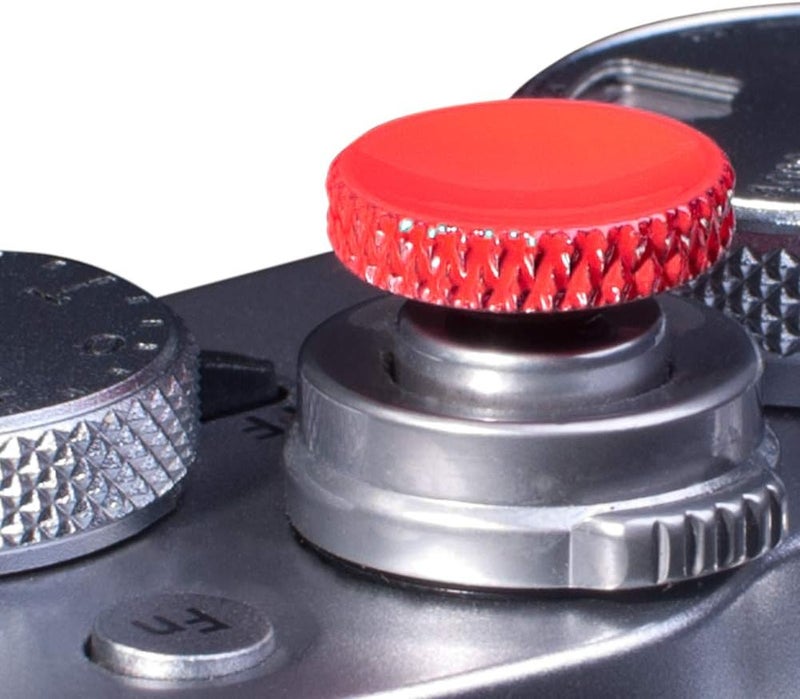 VKO Metal Soft Shutter Release Button,Delicate Camera Shutter Button Knurled Shape Red(2-Pack) - Image 1