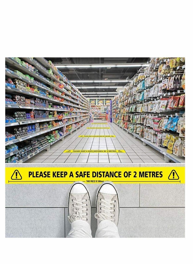 ماركة غير محددة Hazard Tape 2 Roll with Piece Safety Sign, Keep Social Distancing -PLEASE KEEP A SAFE DISTANCE OF METRES  - Image 2