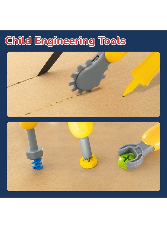 Petra Play Cardboard Tools for Kids - Ultimate DIY Cardboard Kit with Safe Scissors for Kids & Reusable Screws – Build a Play House, Fort & More – STEM Construction Tool Kit - Image 5