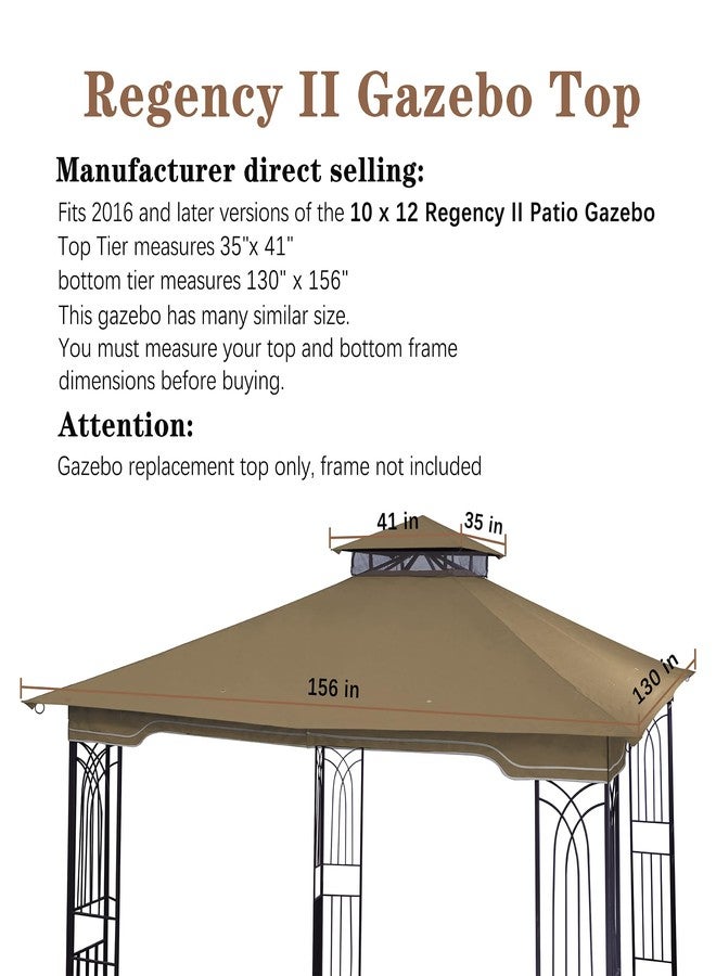 SCOCANOPY Replacement Gazebo Canopy for 10 x 12 Regency II Patio Gazebo,(Burgundy) - Image 3